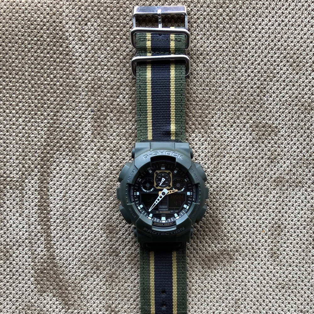 Casio G-Shock x Military GA-100MC-3A GREEN/YELLOW